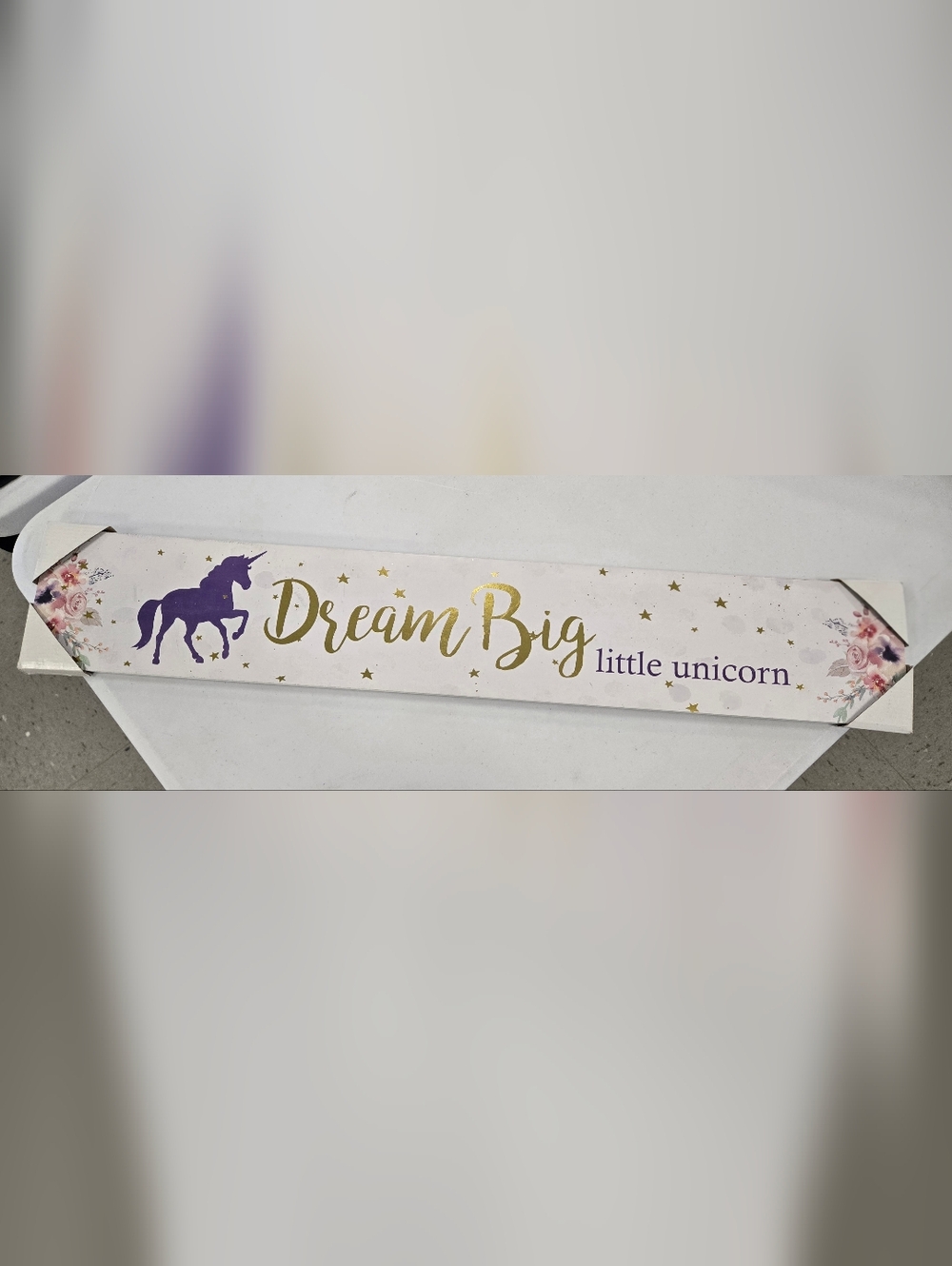 Unicorn "Dream Big" Script Wall Art on White
